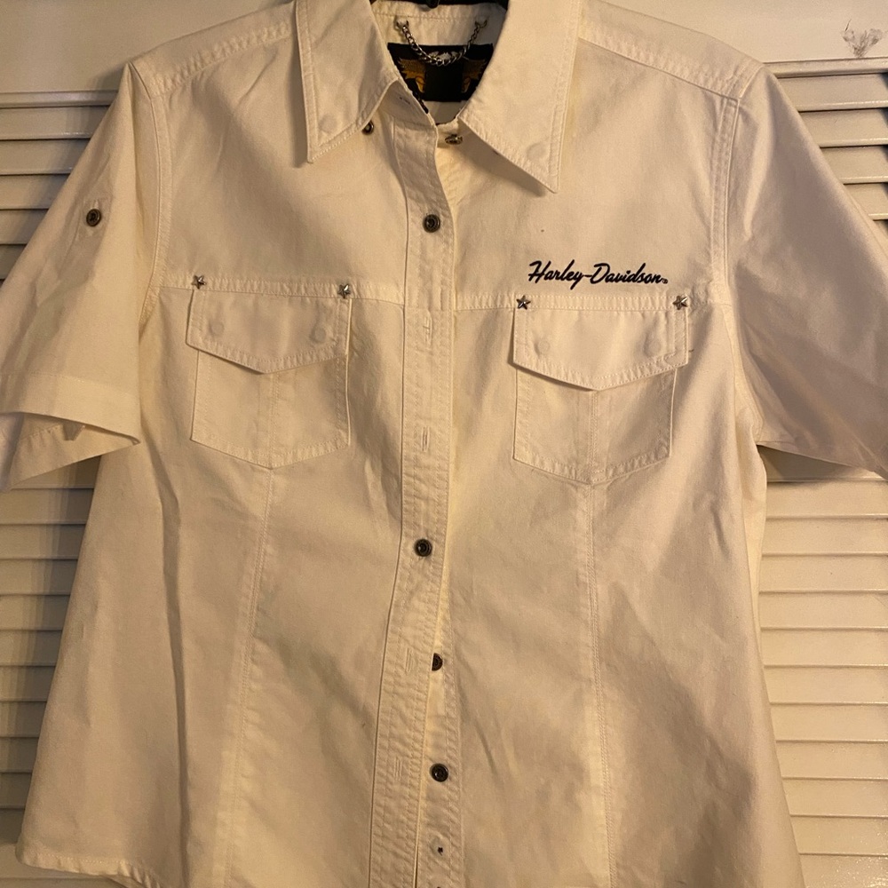 Harley-Davidson Women’s White Button Down Shirt